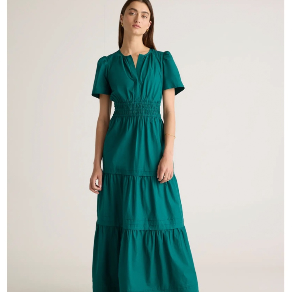Quince Organic Cotton Tiered Maxi Dress